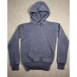 Deus Ex Machina Mens Knitted Pullover Hooded Heavy Sweater Navy Size Medium